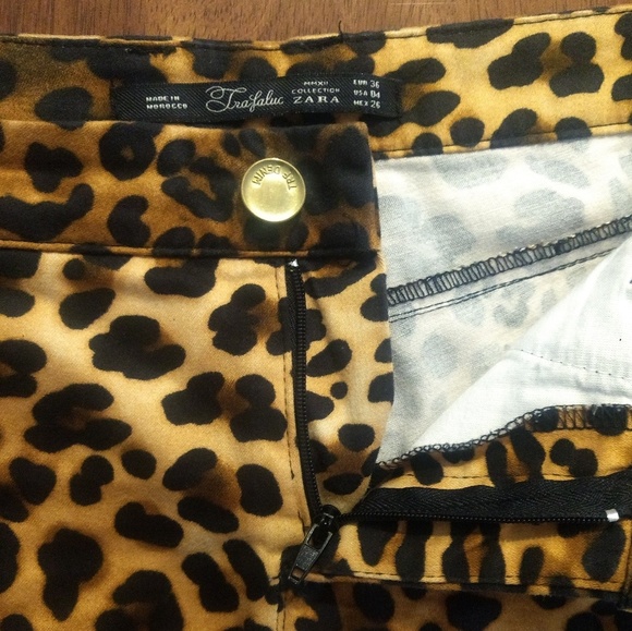 Zara Trafaluc Leopard Ankle Zip Skinny Pants MMXII - Picture 8 of 8